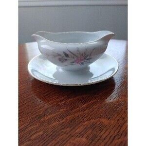 Jyoto China Golden Rose Japan HHP 1620 Grabyboat W/Gold Rim MINT CONDITION!!